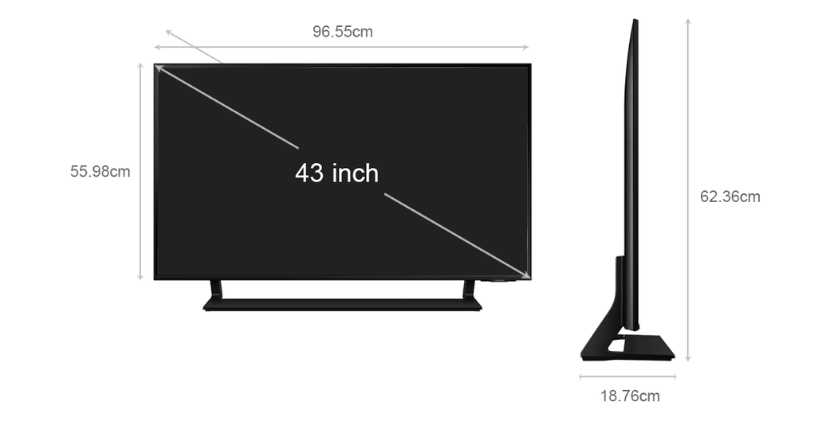 So sánh Tivi 32 inch và 43 inch